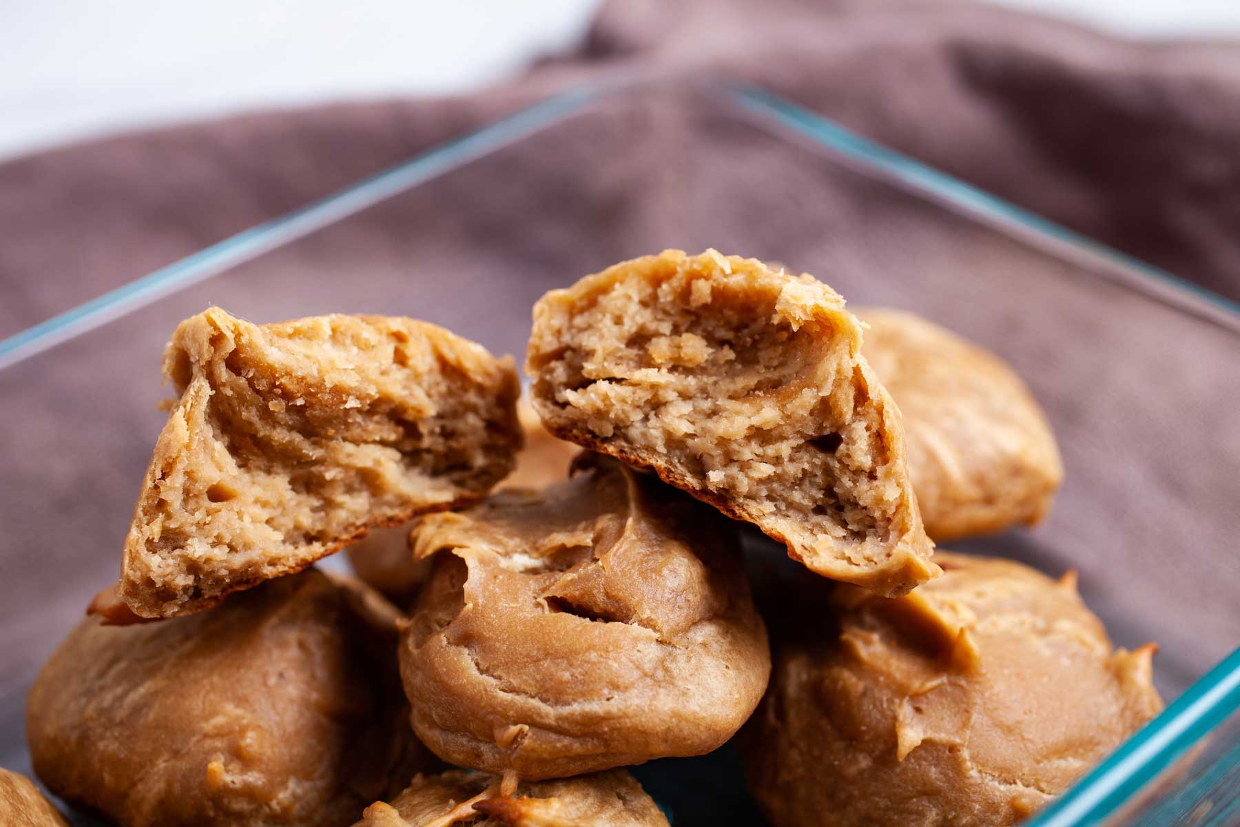 2-ingredient peanut butter cookies on a table.