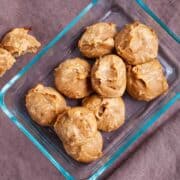 2-ingredient peanut butter cookies on a table.
