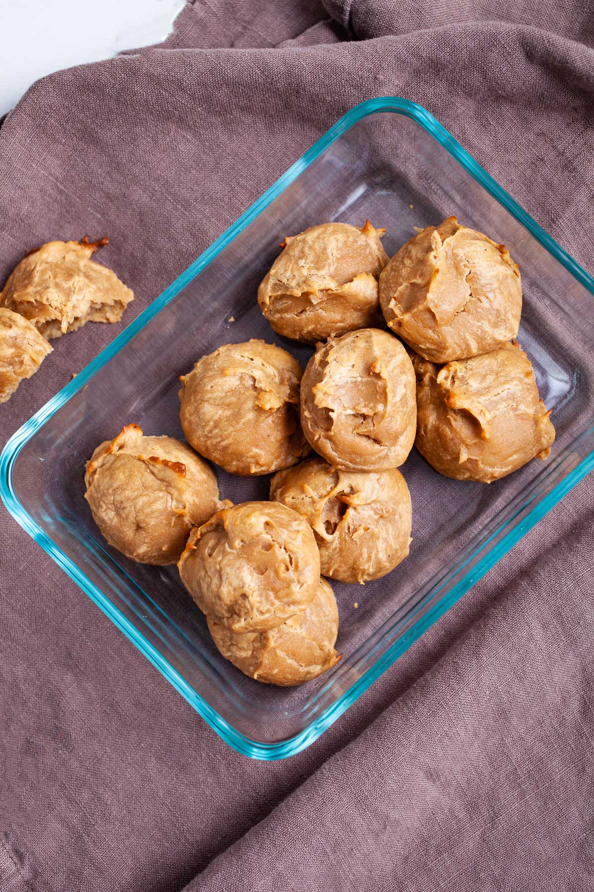 2-ingredient peanut butter cookies on a table.