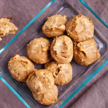 2-ingredient peanut butter cookies on a table.