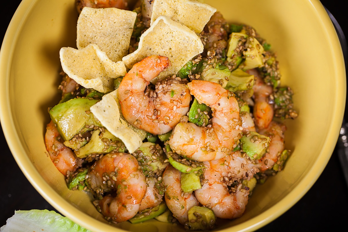 gluten-free recipes, lunch idea, light dinner, shrimp recipe, healthy recipes, shrimp salad, sesame shrimp recipes, easy meals, post workout meals