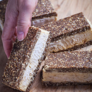 Peach-Banana Ice Cream Sandwiches with Warm Sweet Cloves