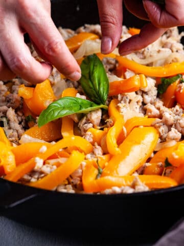 KETO ITALIAN CHICKEN SAUSAGE AND VEGETABLE SKILLET