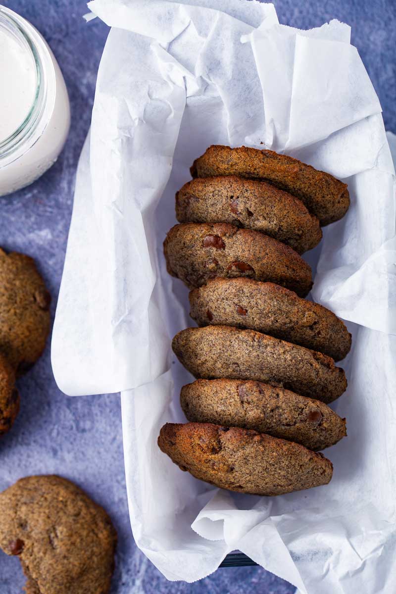 A basket filled with buttery buckwheat cookies.