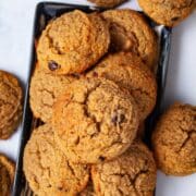 Almond flour banana cookies on a serving plate.