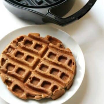 A freezable-waffle on a plate.