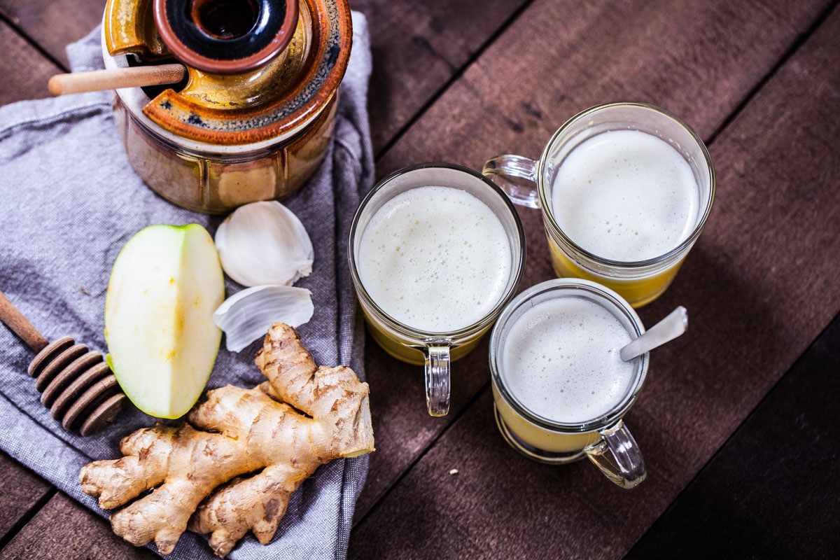 Three homemade morning wellness shots