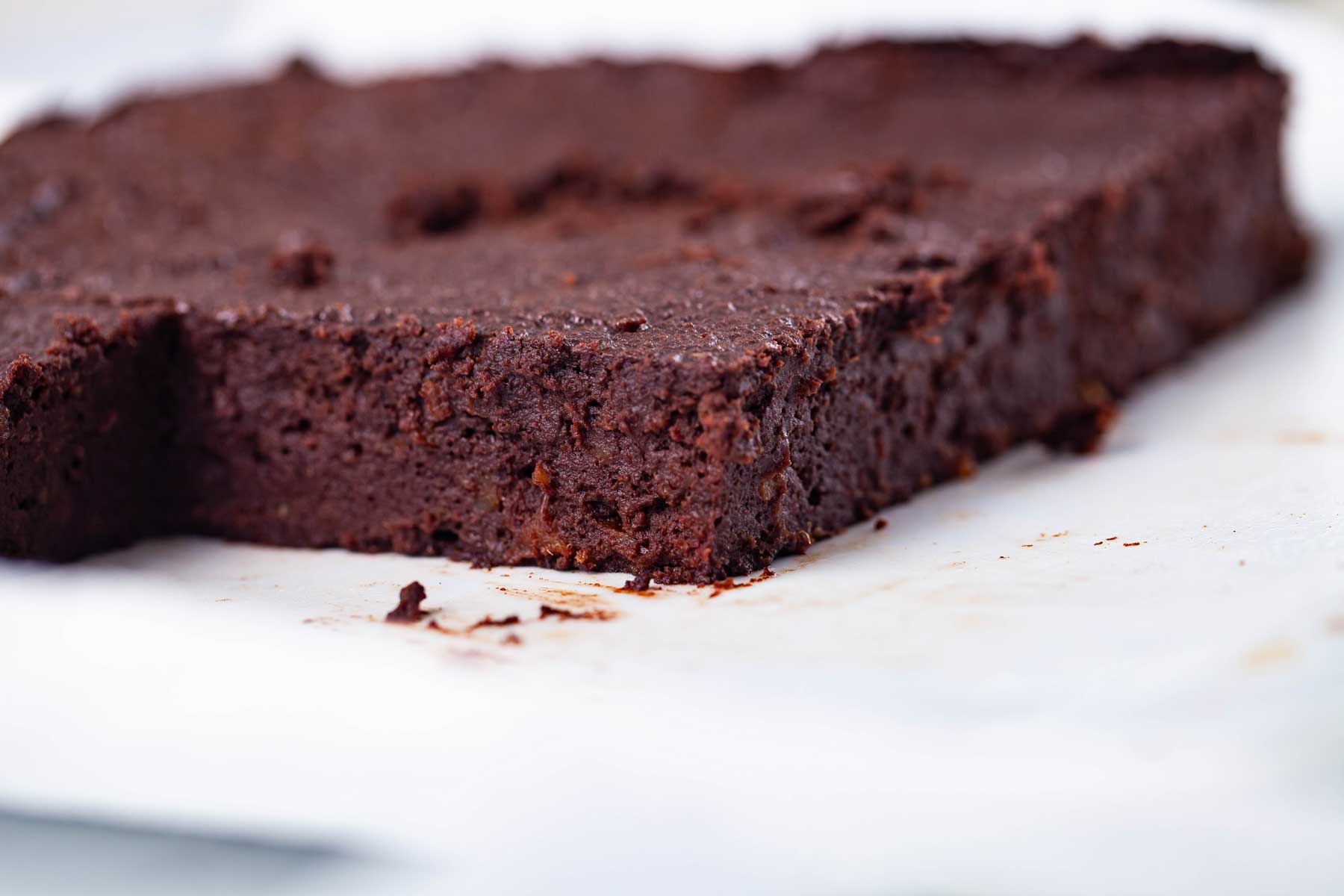 Squared cut chocolate date brownies.