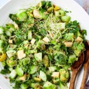 A fresh healthy cucumber salad in a serving bowl.