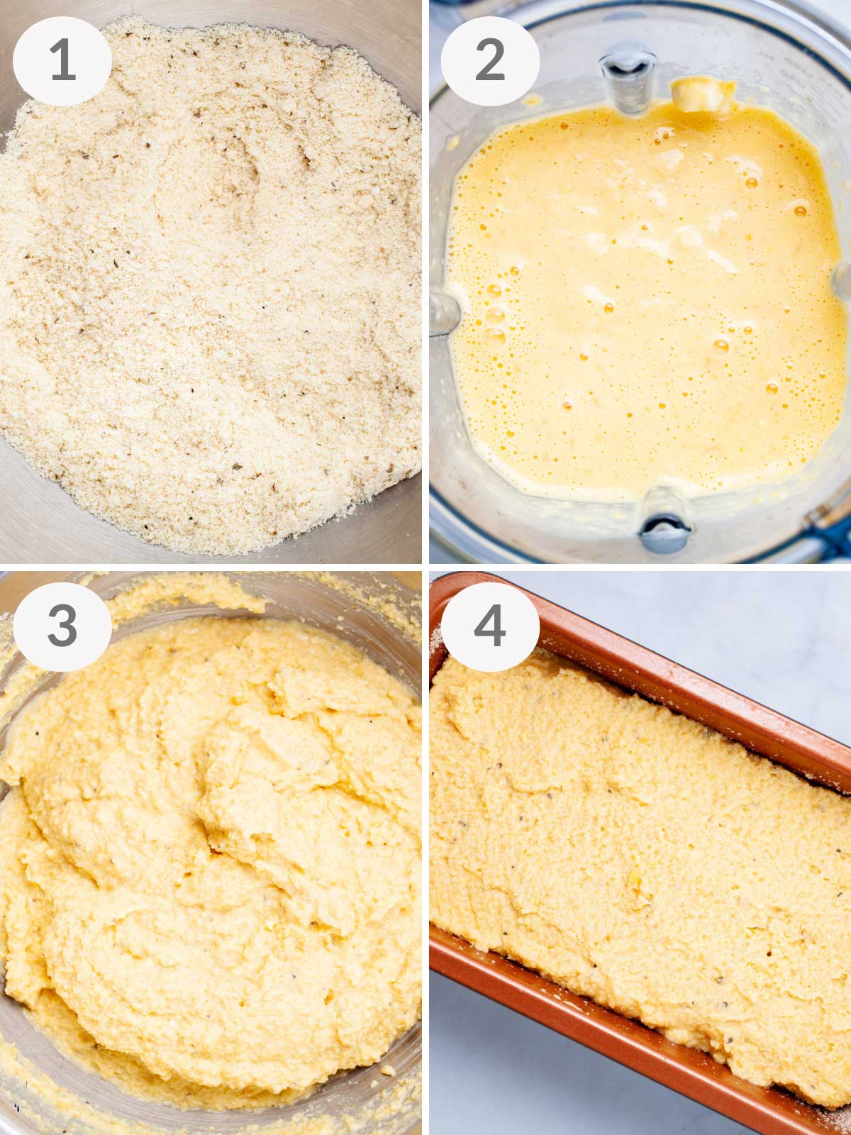 A series of steps to make lupini bread.