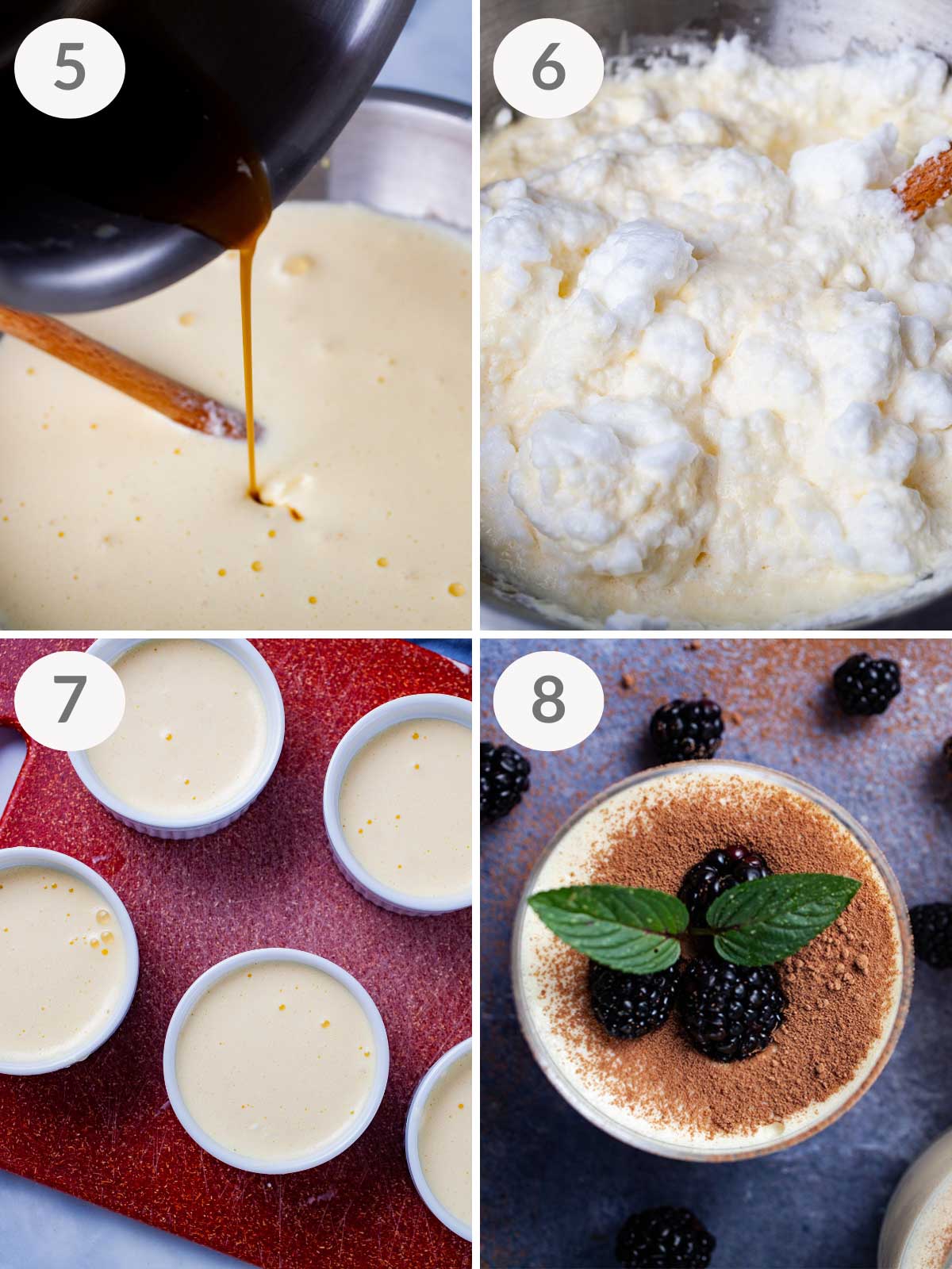 Secondary steps how to make mascarpone mousse.