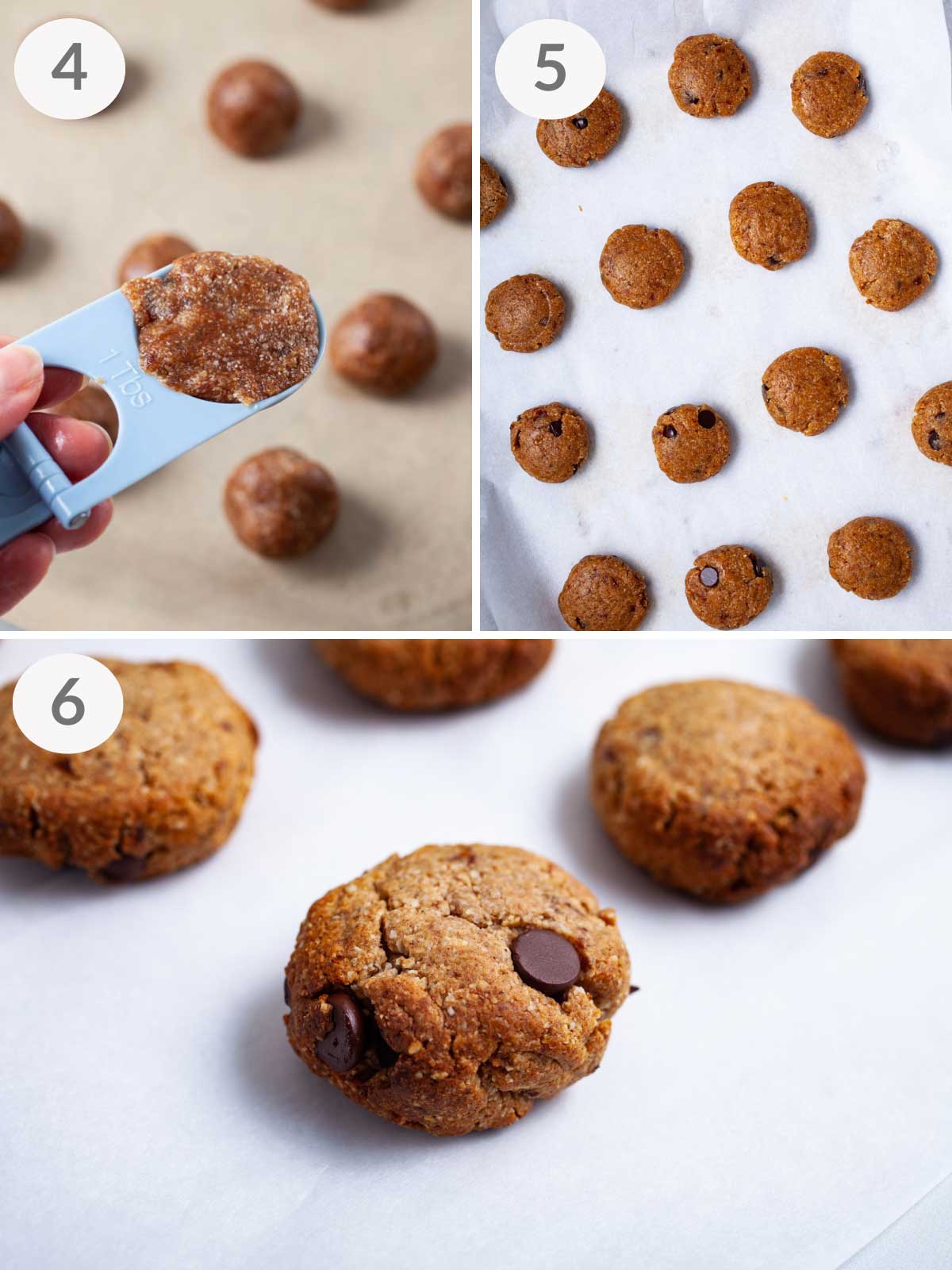 Last steps showing how to make peanut butter date cookies.