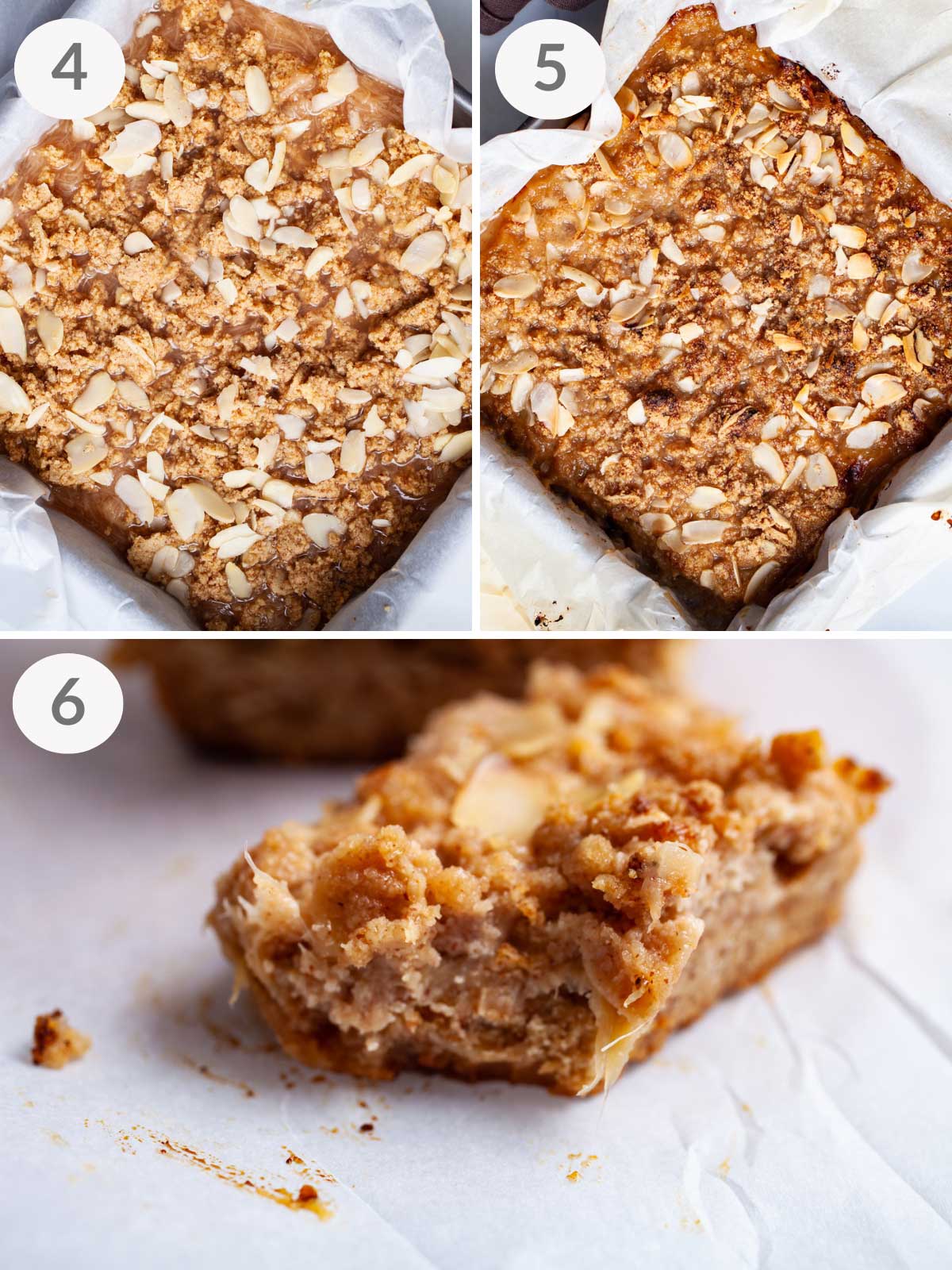 Last steps showing how to make almond flour rhubarb cookie bars.
