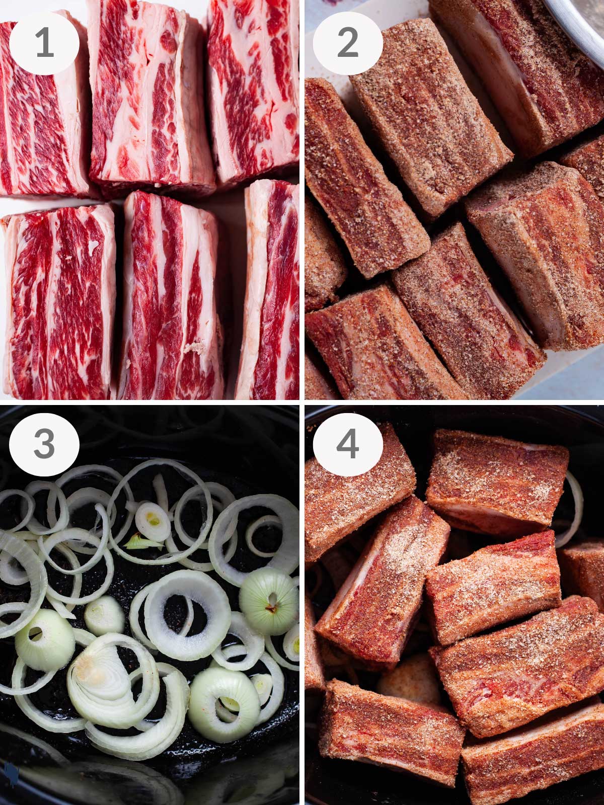 First steps to make beef short ribs slow cooker recipe.