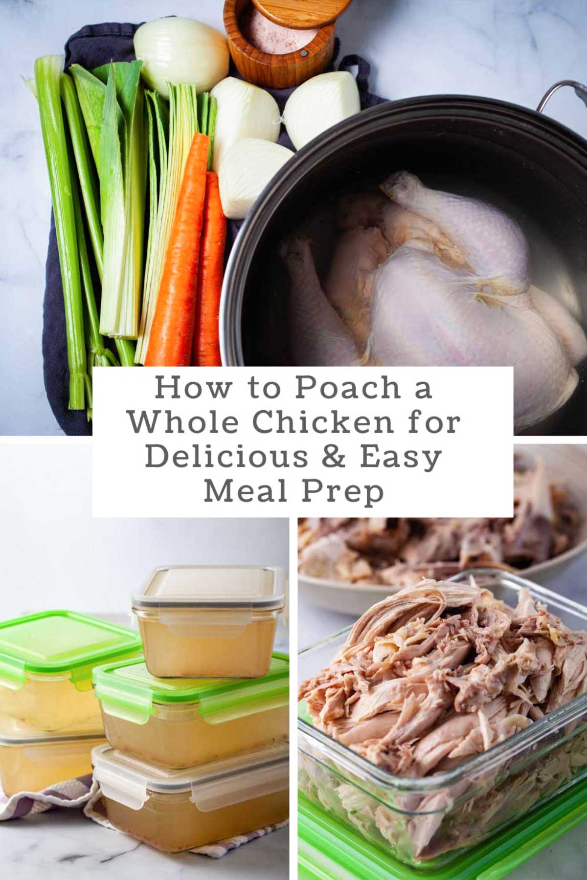 How to poach a whole chicken for meal prep.