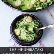 Shrimp Shirataki Noodles with Garlicky Cashew Pesto.