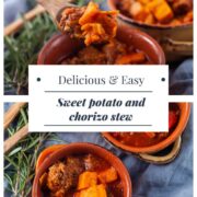 Delicious and Easy Sweet potato and chorizo stew.