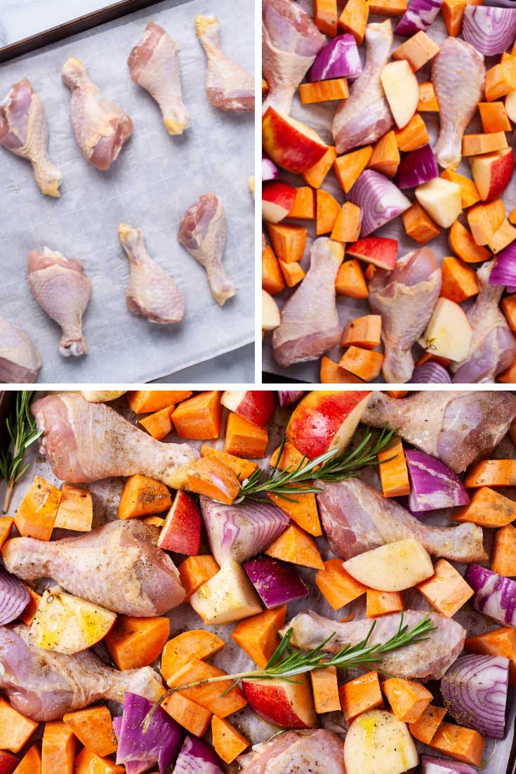 Healthy chicken drumsticks (easy sweet & savory one-pan dinner